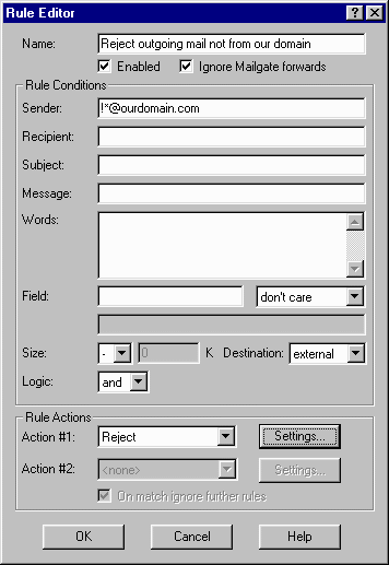 MailGate Mail Manager rule