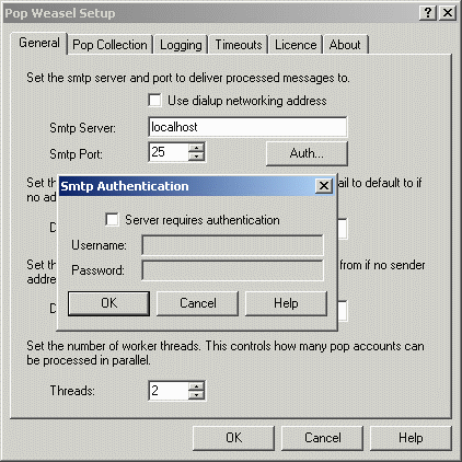 Setting POPWeasel Auth mode
